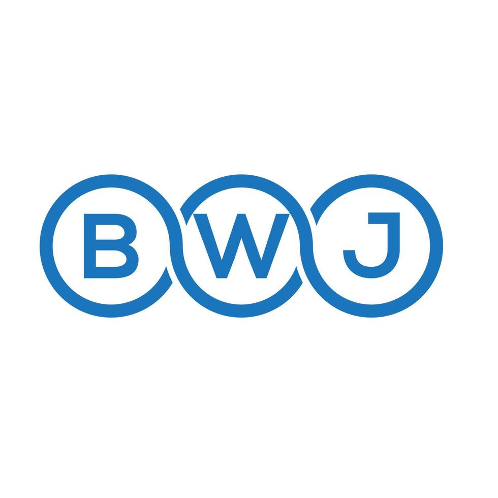 design de logotipo de letra bwj em fundo branco. conceito de logotipo de letra de iniciais criativas bwj. design de letra bwj. vetor