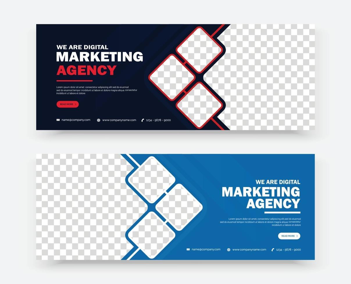 modelo de design de banner de marketing empresarial vetor