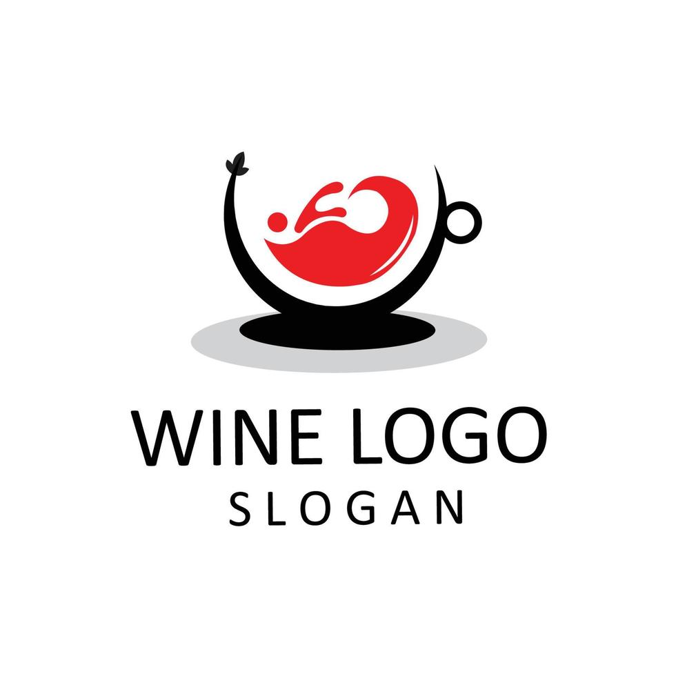 vetor de ícone de logotipo de copo de vinho espumante, modelo de inspiração de café, ilustração