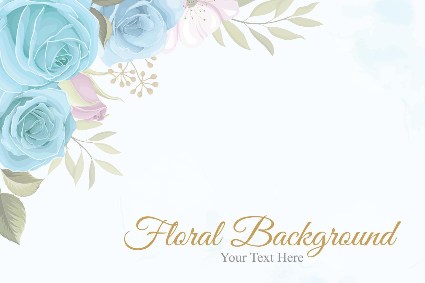 lindo fundo floral com flores azuis vetor