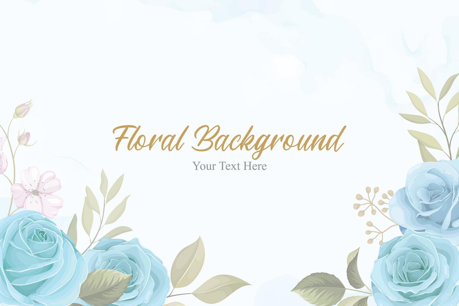 lindo fundo floral com flores azuis vetor