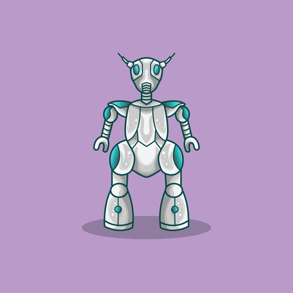 inseto humanóide mascote robô vetor