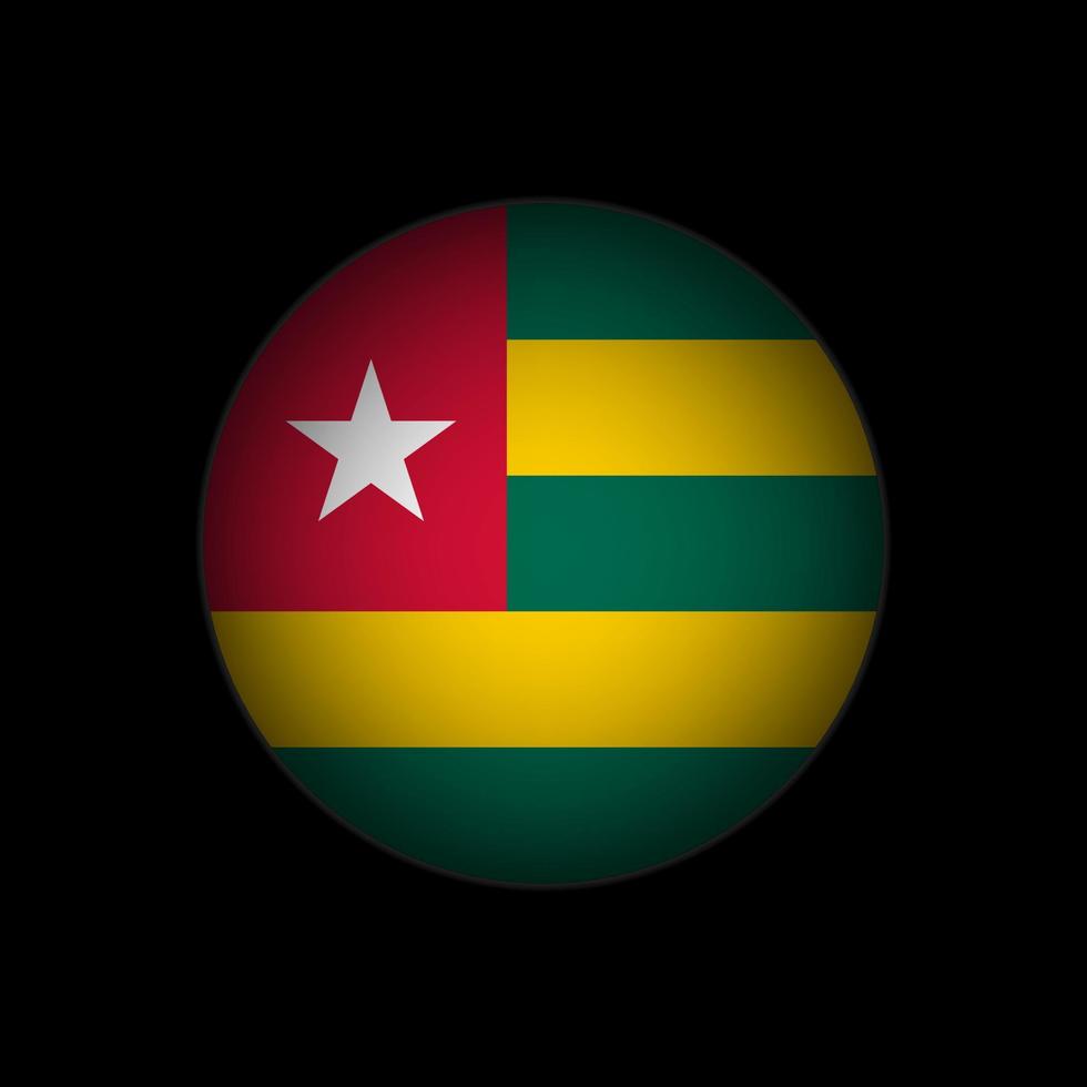 país togo. bandeira do togo. ilustração vetorial. vetor