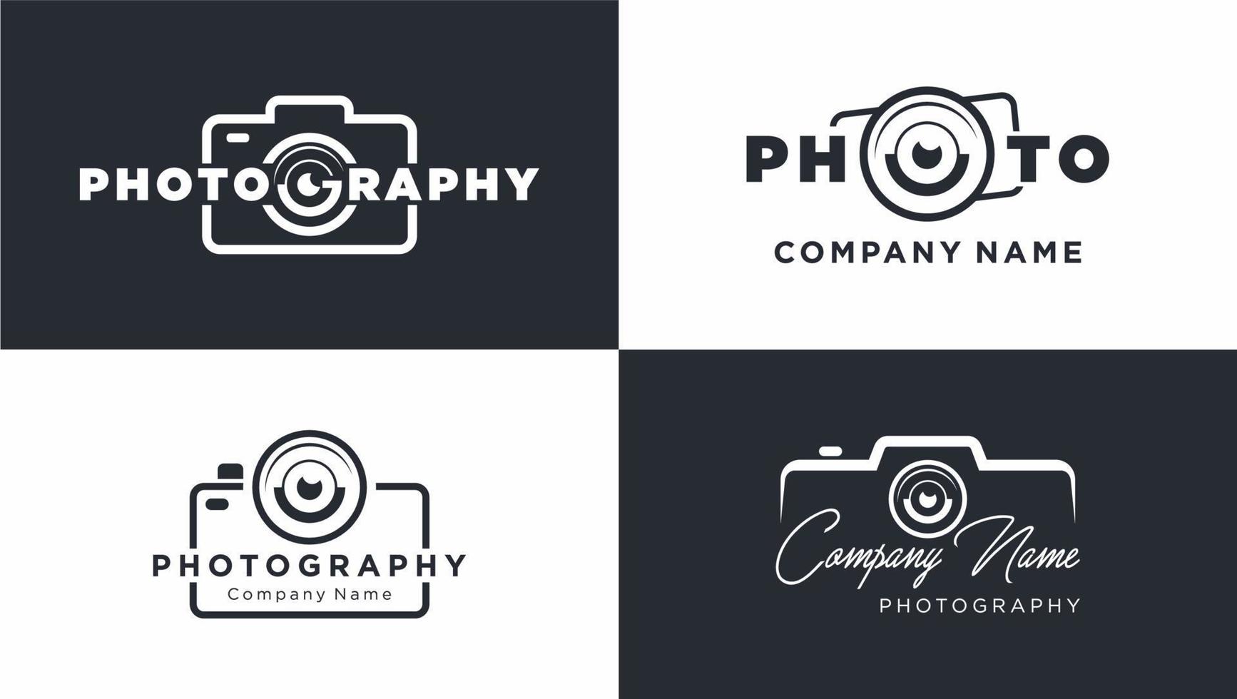 Projeto logotipo fotografia companhia nome vetor