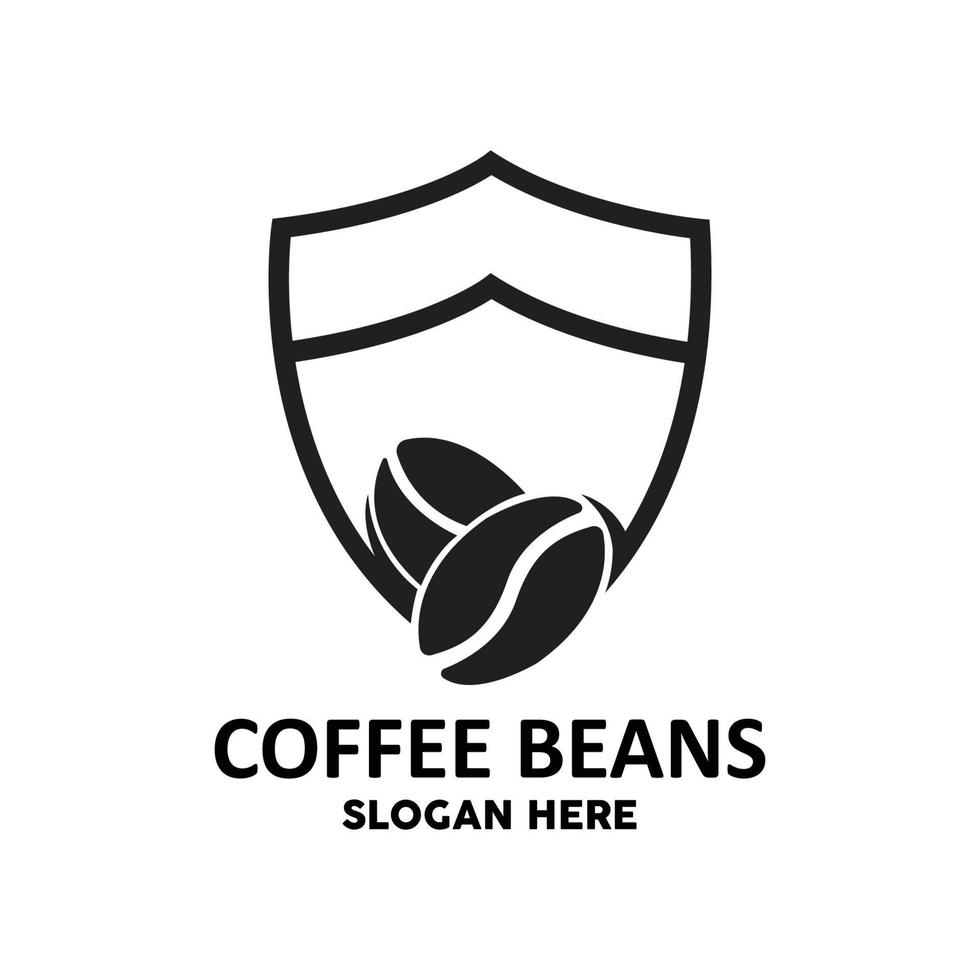 design de logotipo de bebida de feijão de café em ilustração vetorial de cor marrom vetor