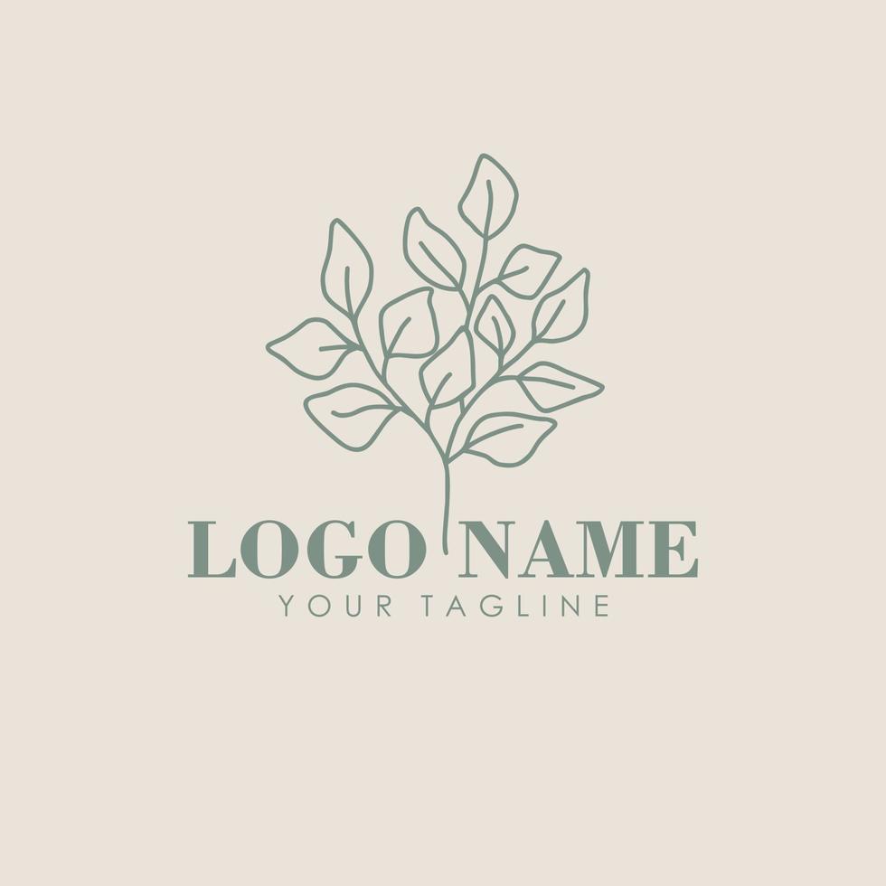 botânico floral elemento mão retirou. logotipo para spa e beleza salão, butique, Casamento convite, orgânico comprar, flor comprar, fotografia, Cosmético e etc. vetor