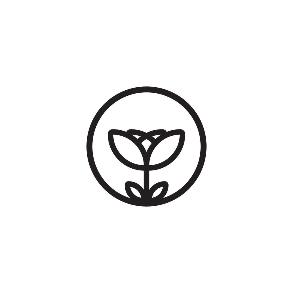 círculo flor linha logotipo Projeto marca vetor
