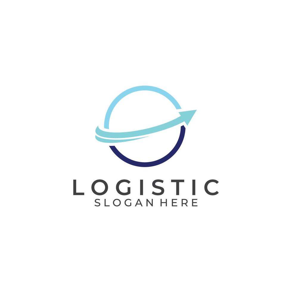 logotipo de vetor da empresa de logística, logotipo do ícone de seta, logotipo de entrega digital rápida. usando edição de vetor de logotipo simples e fácil.