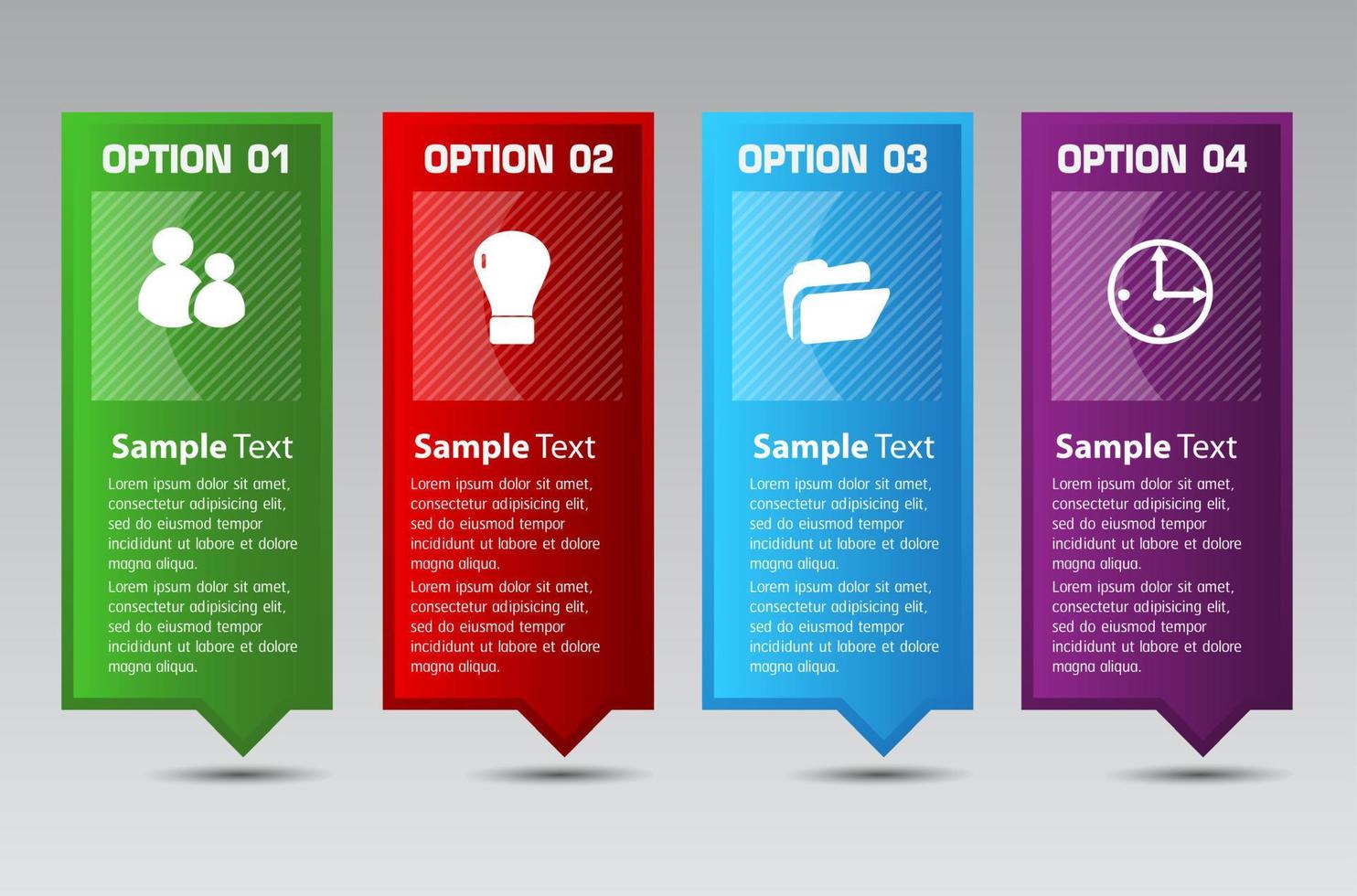 infográfico colorido de 4 etapas vetor