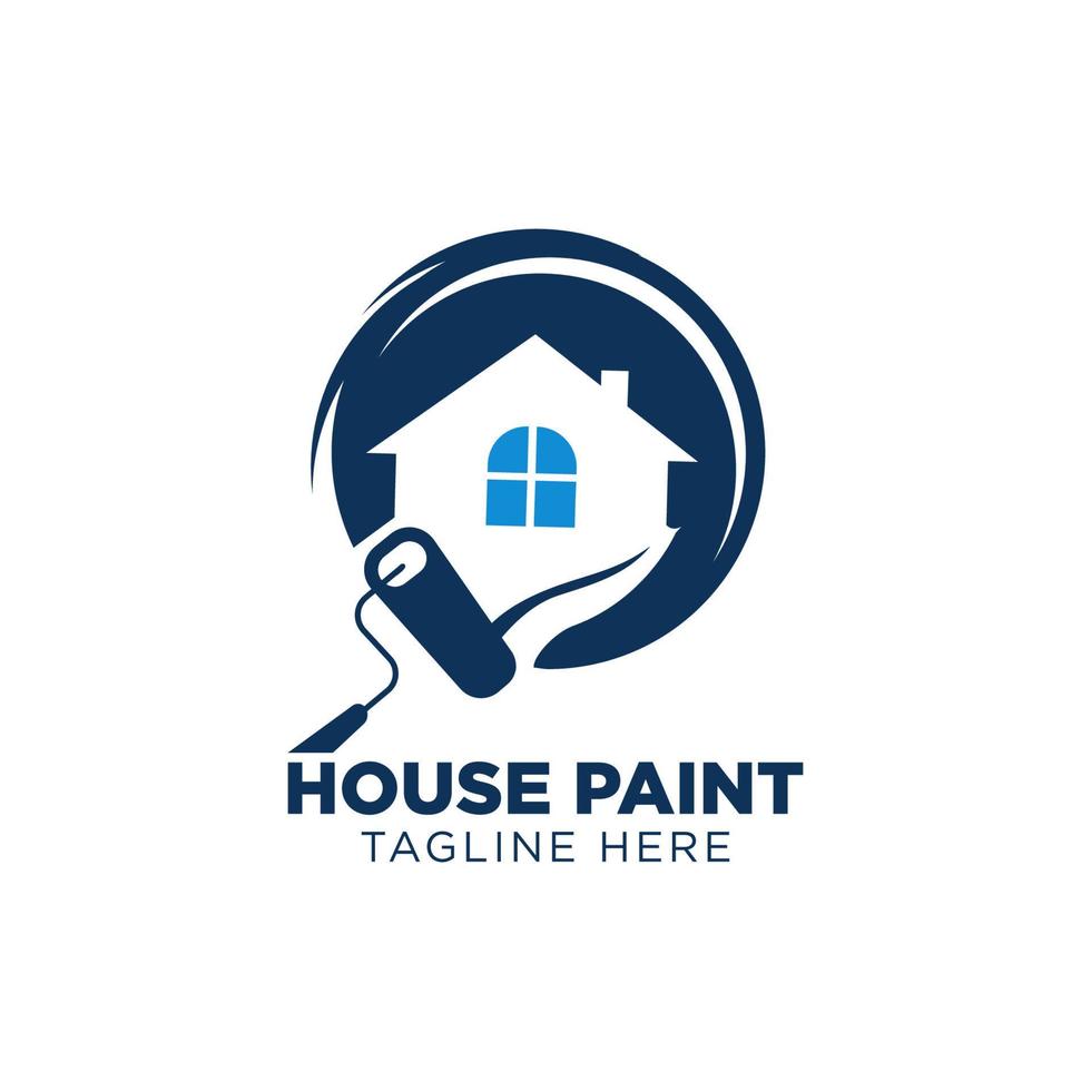 clipart de negócios de logotipo de pintura de casa de cor azul vetor