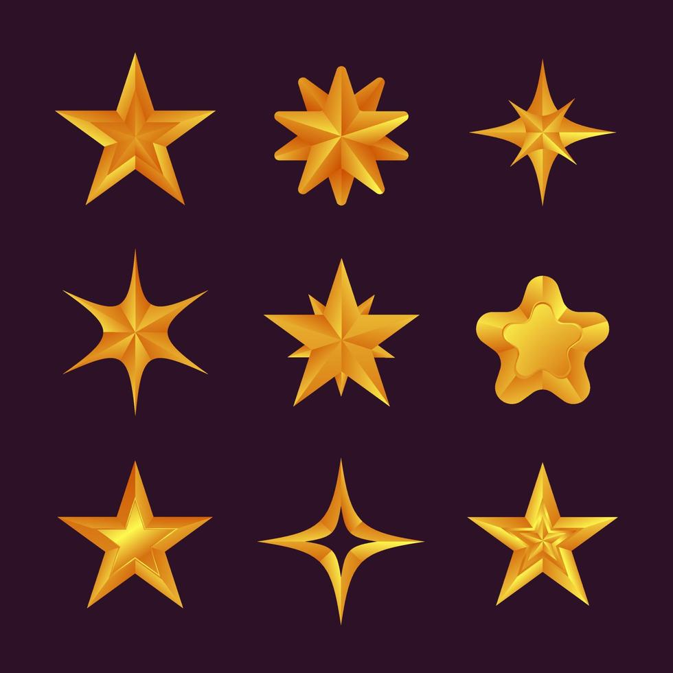 ícone de gradiente de ouro estrela vetor