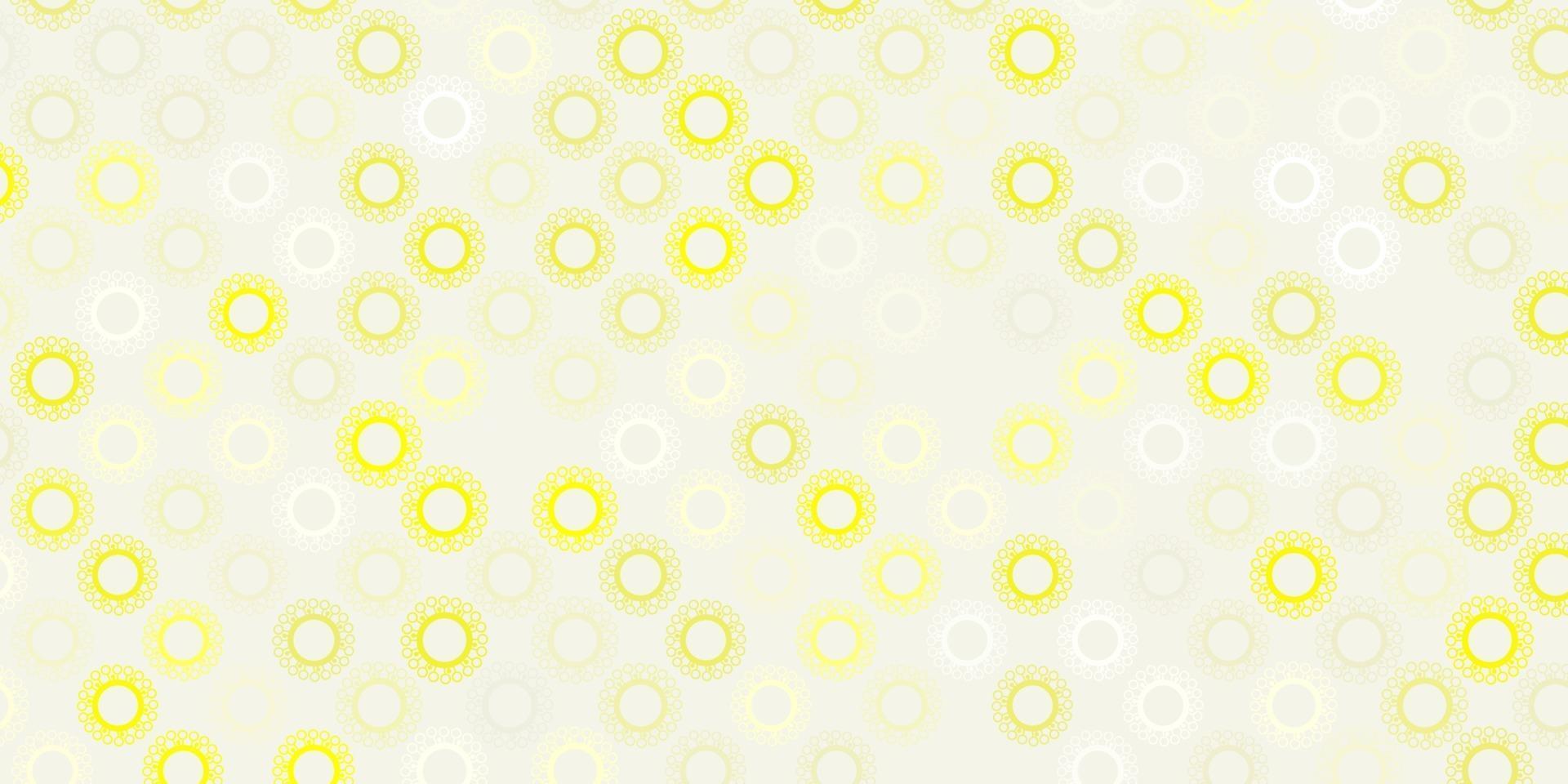 textura de vetor amarelo claro com símbolos de doença.