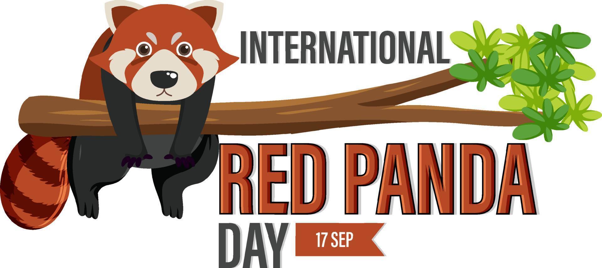 dia internacional do panda vermelho vetor