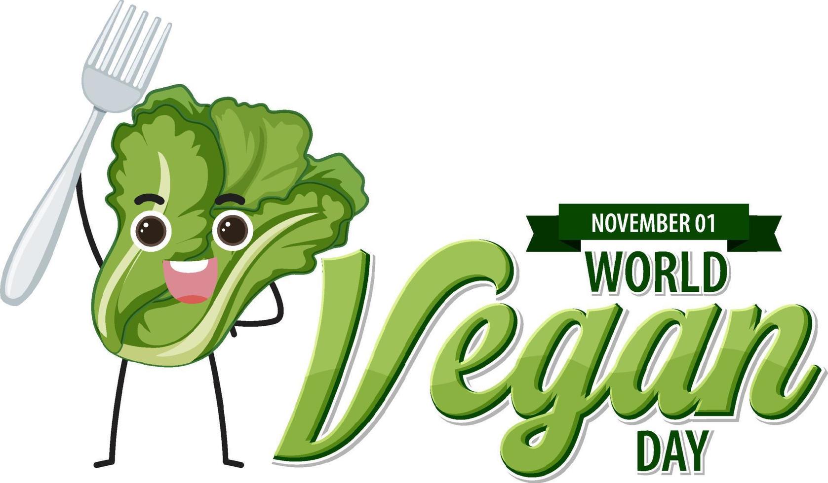 design de logotipo do dia mundial do vegan vetor