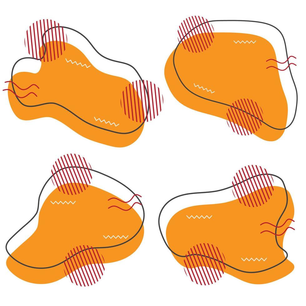 abstrato líquido forma modelo laranja editável vetor