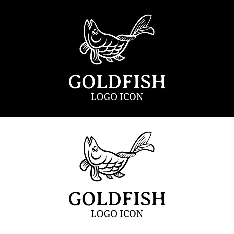 peixinho lanche frutos do mar restaurante produtos dentro clássico retro vintage branco e Preto logotipo Projeto idéia vetor