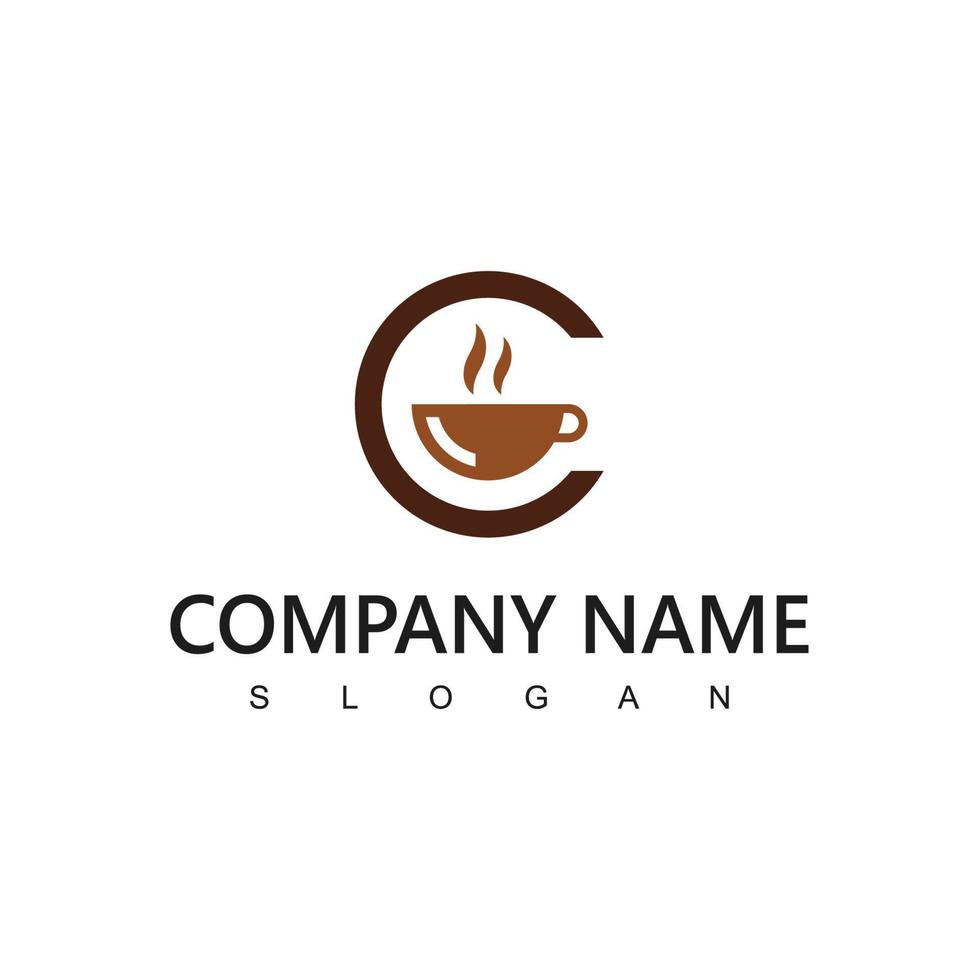 café logotipo Projeto modelo com vintage conceito estilo. usando carta c e café feijão ícone para café fazer compras e cafeteria o negócio vetor