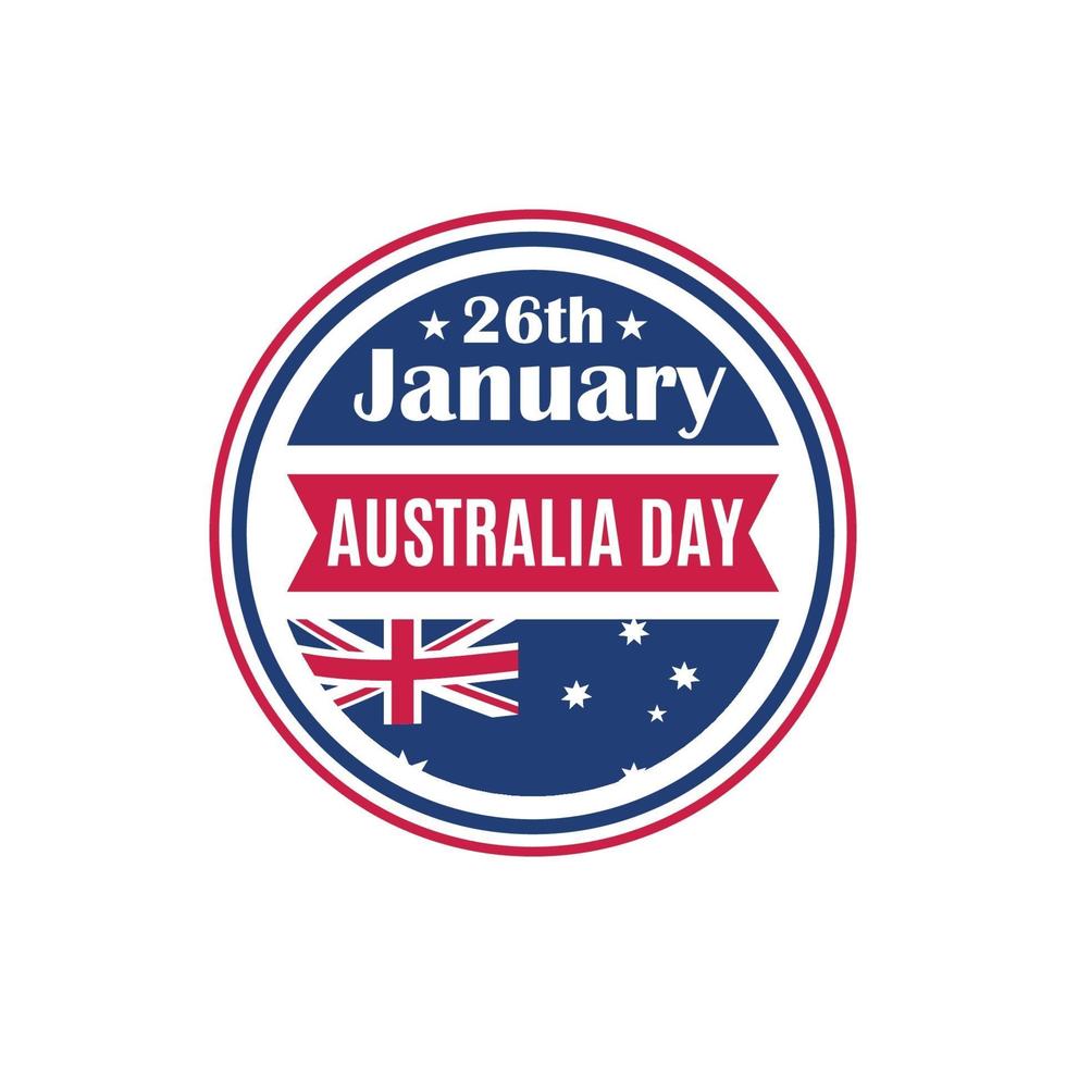 emblema redondo do dia da Austrália. vetor