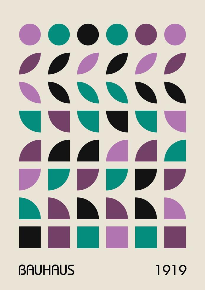 cartazes de design geométrico vintage mínimo dos anos 20, arte de parede, modelo, layout com elementos de formas primitivas. Bauhaus retrô de fundo, círculo abstrato de vetor, triângulo e arte de linha quadrada. vetor