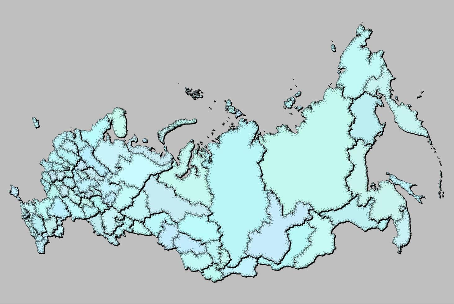 mapa do Rússia com estados isolado vetor