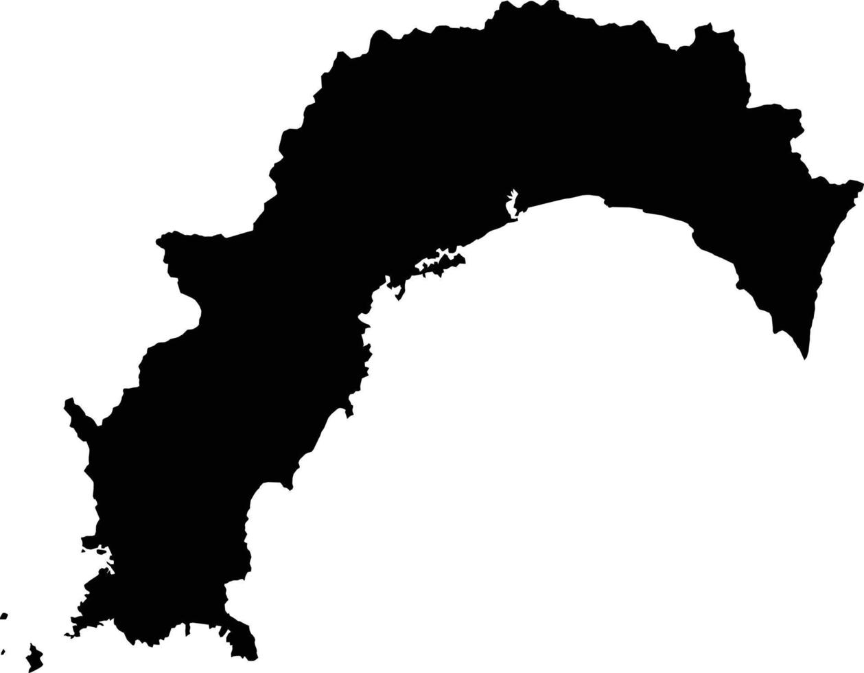 silhueta do mapa do país do japão, mapa de kochi vetor
