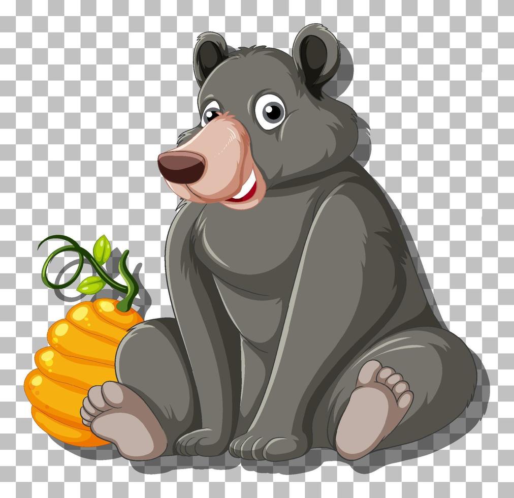 personagem de desenho animado de urso preto isolado vetor