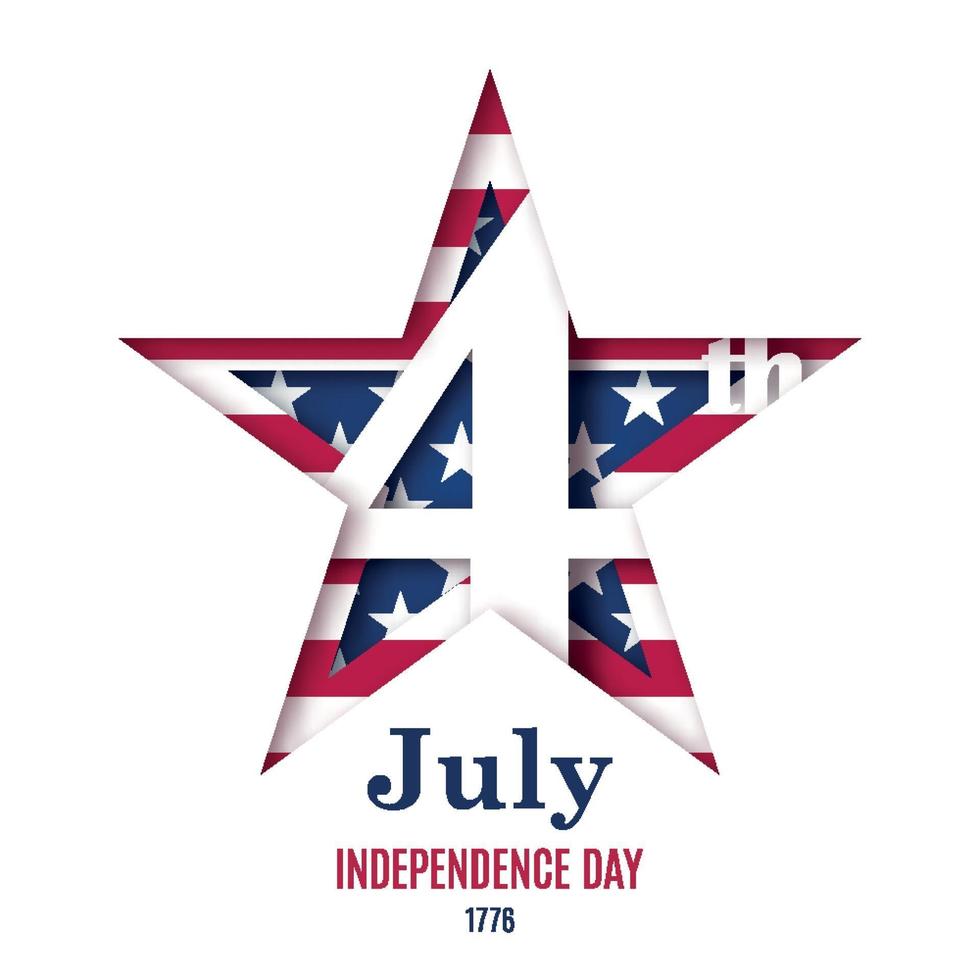 Ilustração vetorial, dia da independência, 4 de julho vetor