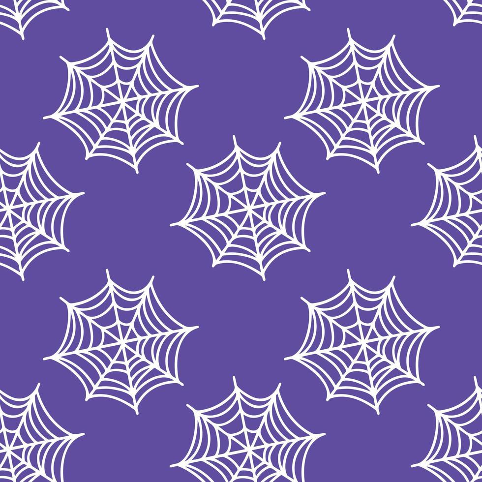 padrão de halloween sem costura, para usar papel digital de scrapbook, impressão têxtil, preenchimento de página. teia de aranha vetor