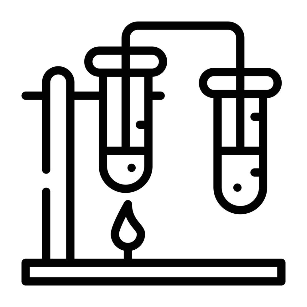 um ícone de design de linha de reação química vetor