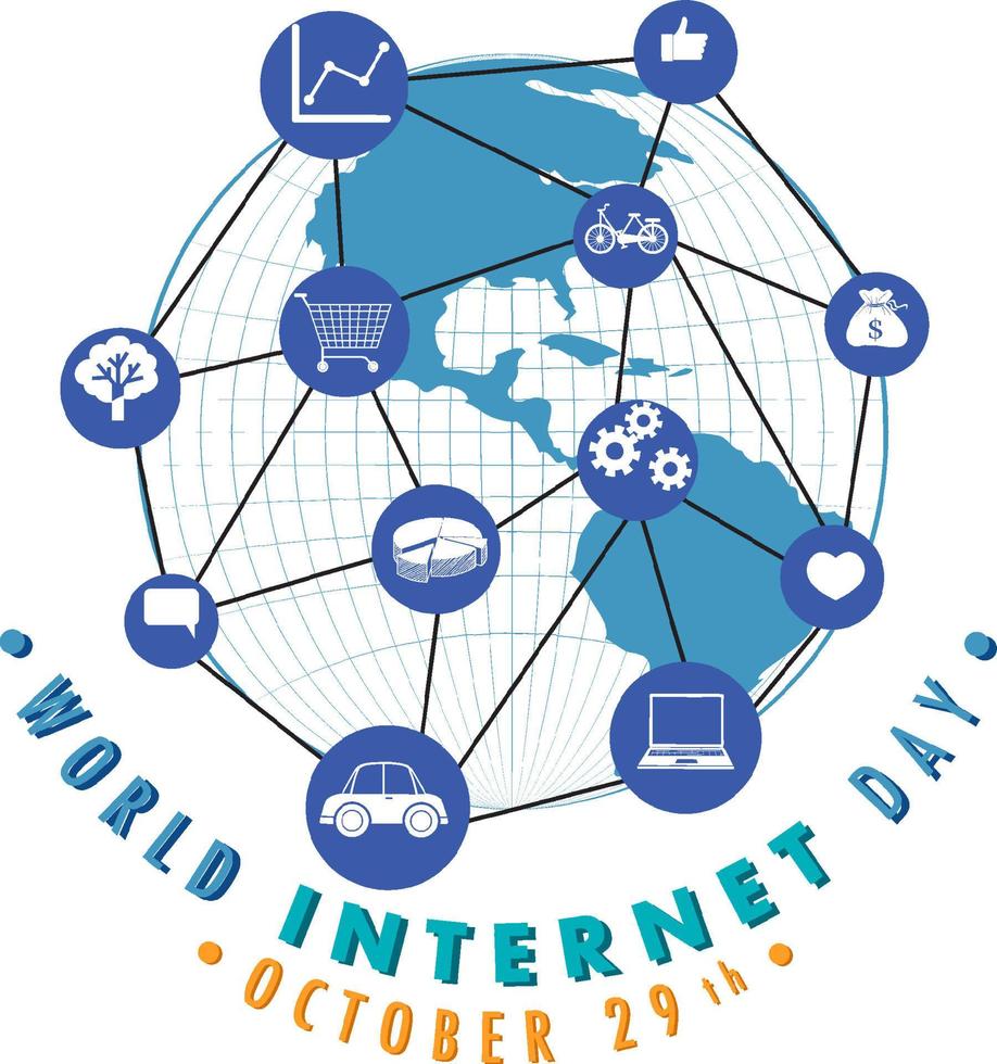 design de banner do dia mundial da internet vetor
