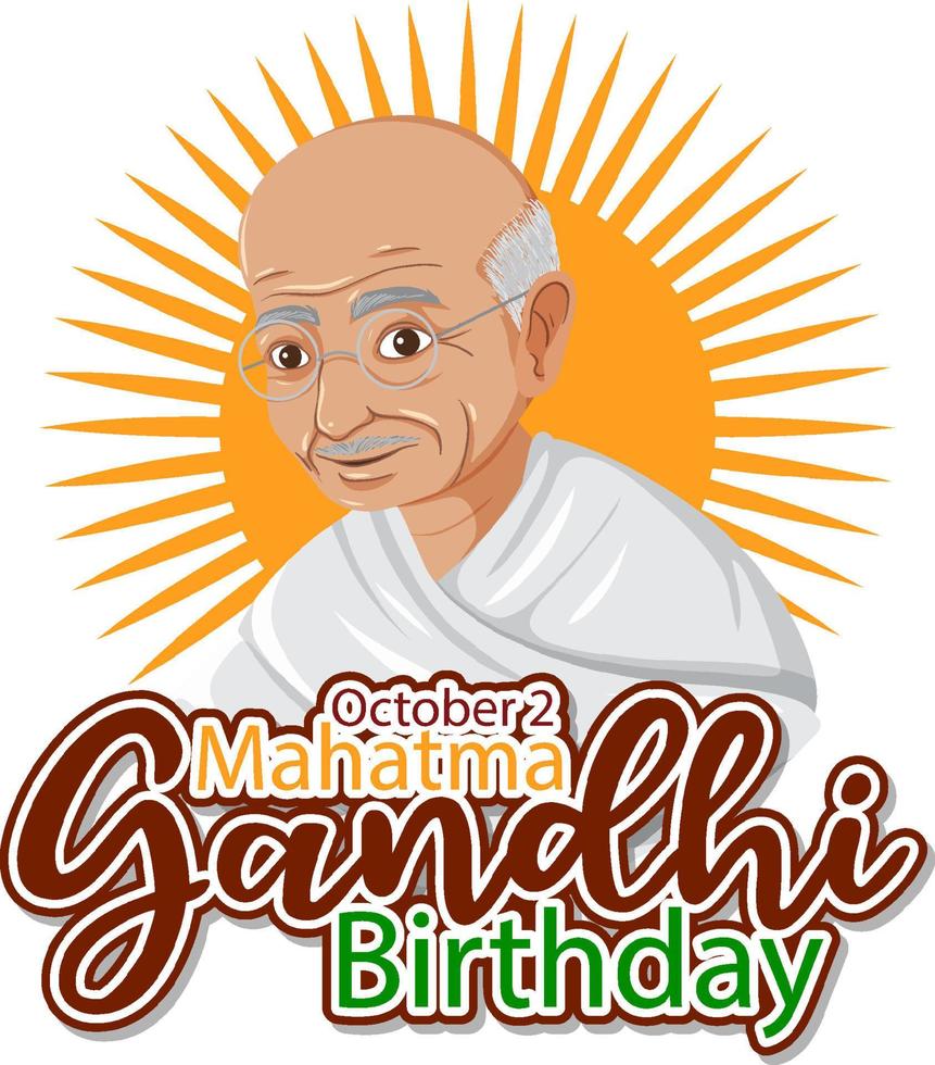 design de banner de aniversário mahatma gandhi vetor