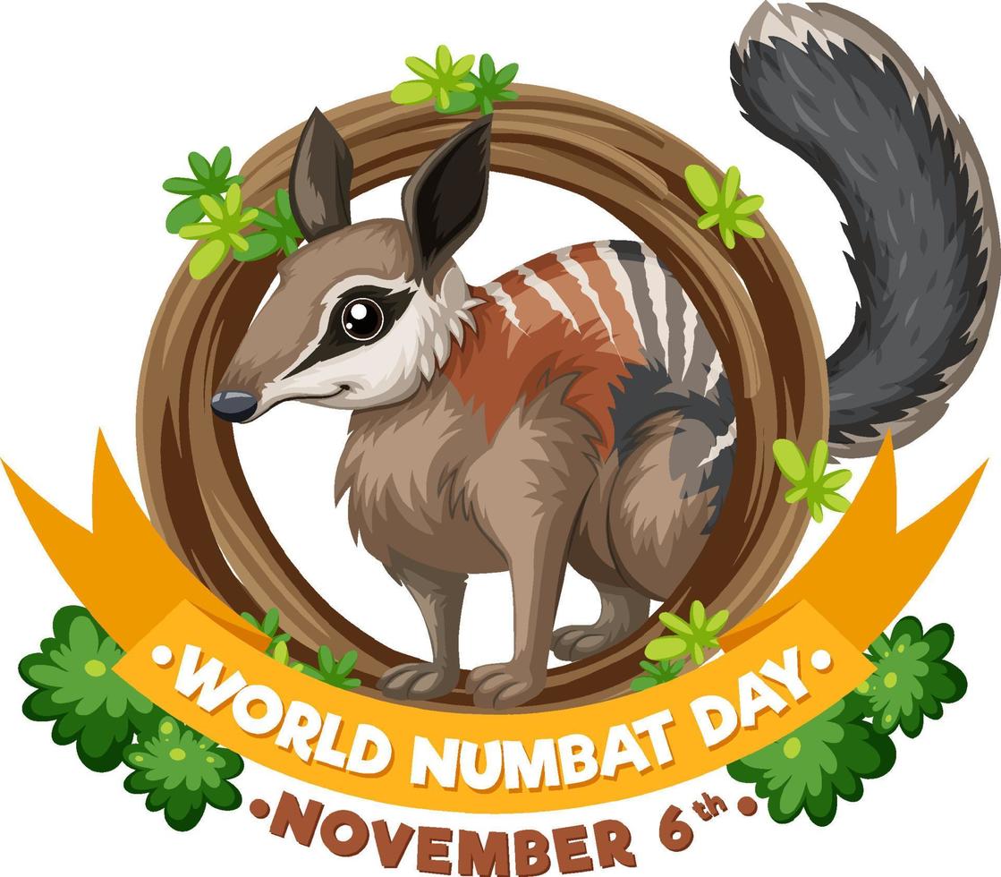 conceito de logotipo do dia mundial numbat vetor