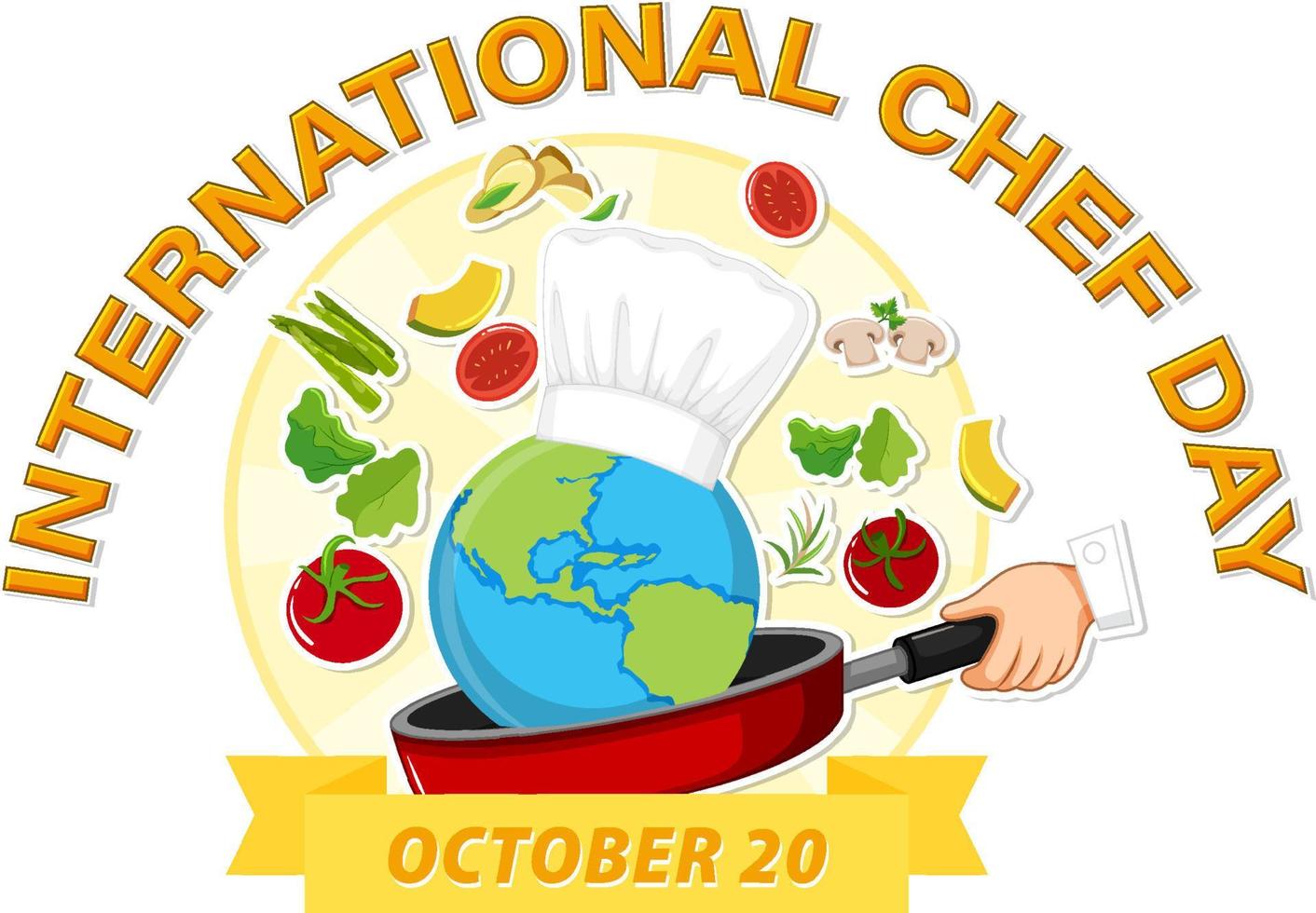 modelo de banner de dia internacional do chef vetor