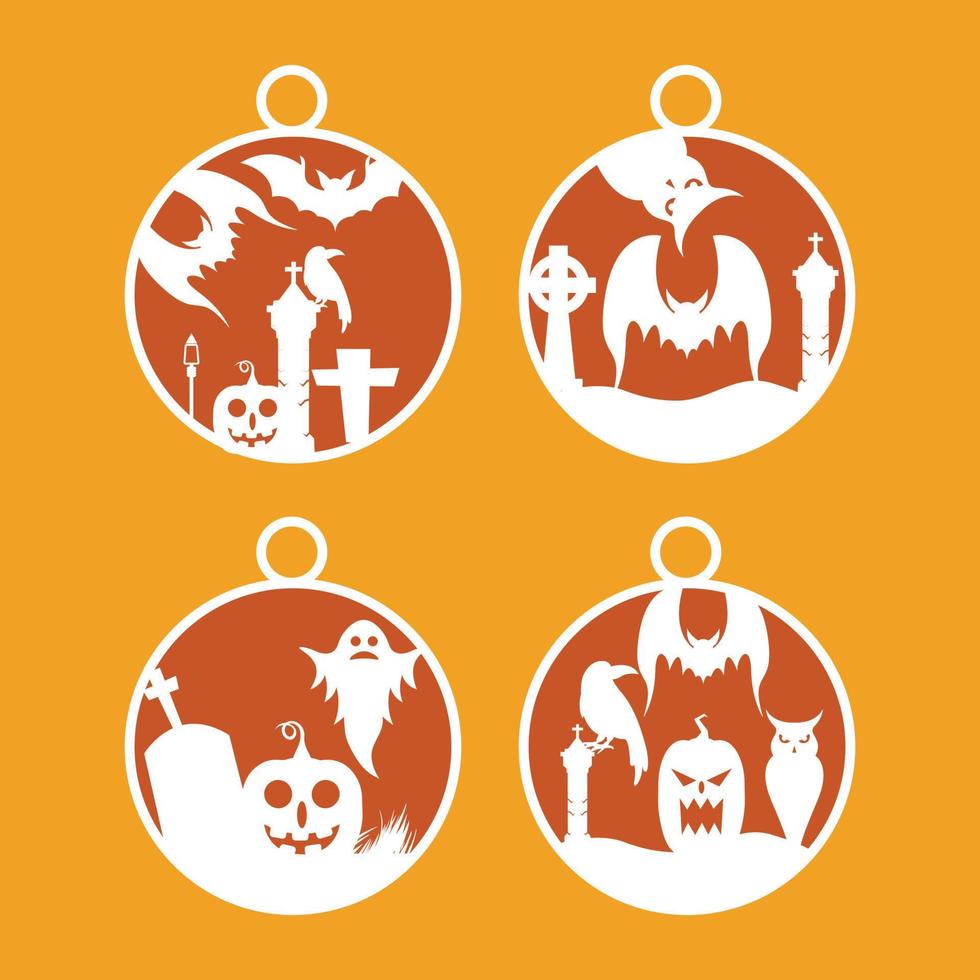 conjunto de vetores de elemento de ornamentos de halloween