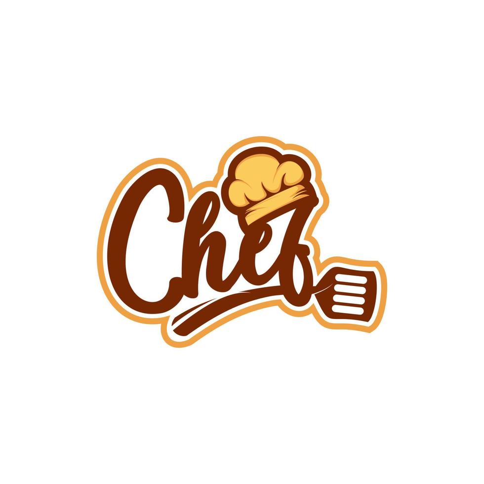 logotipo de vetor de comida de restaurante chef