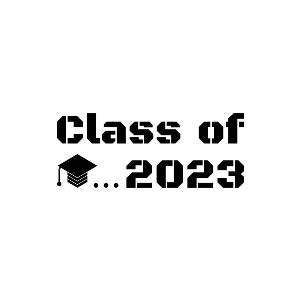 turma de 2023. banner de formatura para o ensino médio, graduado da faculdade. turma de 2022 para parabenizar jovens formados pela formatura vetor