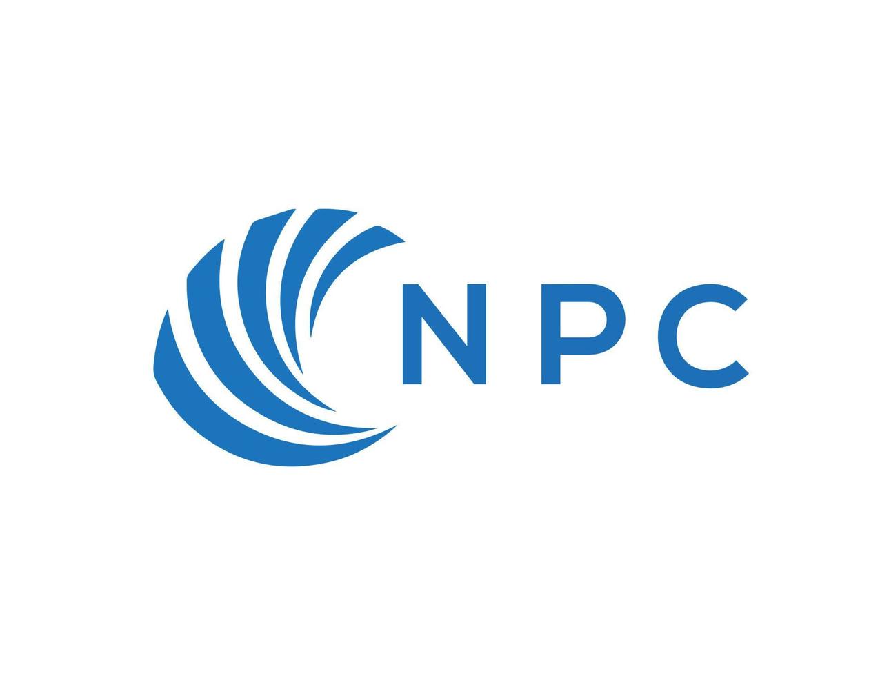 npc carta logotipo Projeto em branco fundo. npc criativo círculo carta logotipo conceito. npc carta design.npc carta logotipo Projeto em branco fundo. npc c vetor