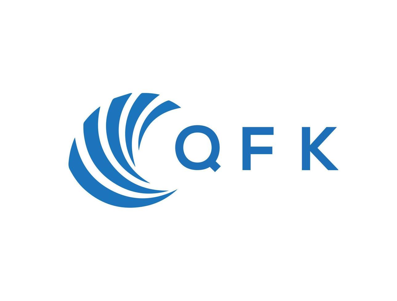 qfk carta logotipo Projeto em branco fundo. qfk criativo círculo carta logotipo conceito. qfk carta Projeto. vetor