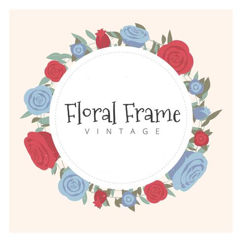 Quadro Floral Vintage vetor