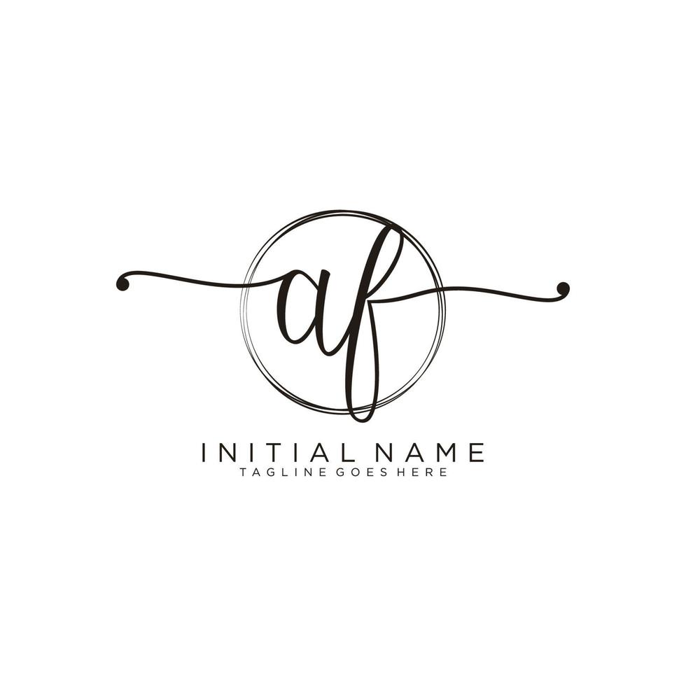 inicial af feminino logotipo coleções modelo. caligrafia logotipo do inicial assinatura, casamento, moda, joalheria, butique, floral e botânico com criativo modelo para qualquer companhia ou negócios. vetor