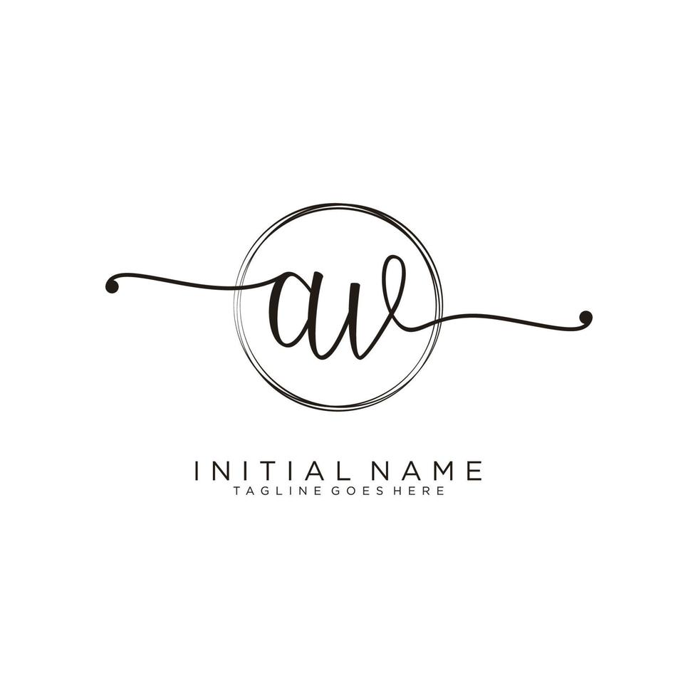 inicial av feminino logotipo coleções modelo. caligrafia logotipo do inicial assinatura, casamento, moda, joalheria, butique, floral e botânico com criativo modelo para qualquer companhia ou negócios. vetor