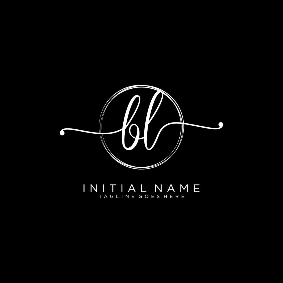 inicial bl feminino logotipo coleções modelo. caligrafia logotipo do inicial assinatura, casamento, moda, joalheria, butique, floral e botânico com criativo modelo para qualquer companhia ou negócios. vetor