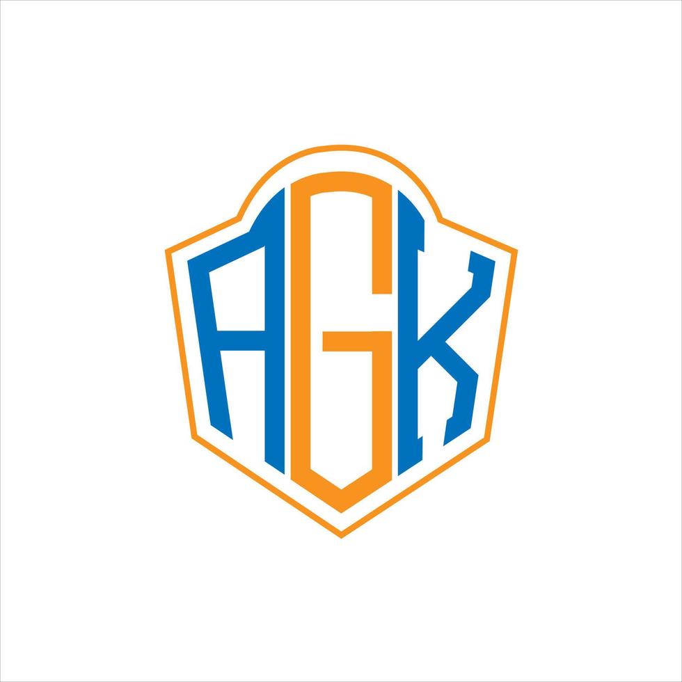agk abstrato monograma escudo logotipo Projeto em branco fundo. agk criativo iniciais carta logotipo. vetor