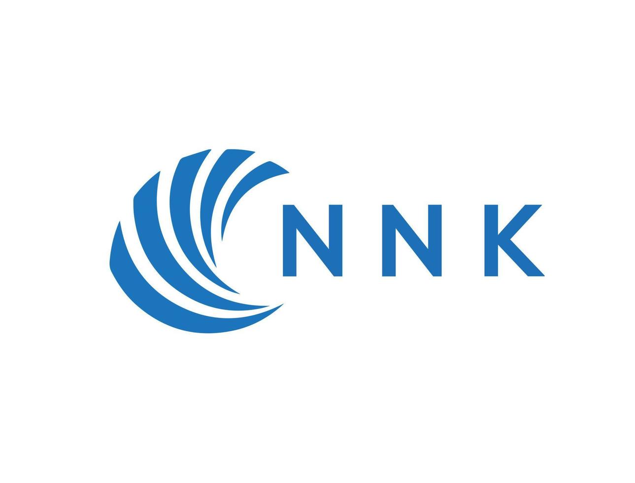 nnk carta logotipo Projeto em branco fundo. nnk criativo círculo carta logotipo conceito. nnk carta Projeto. vetor