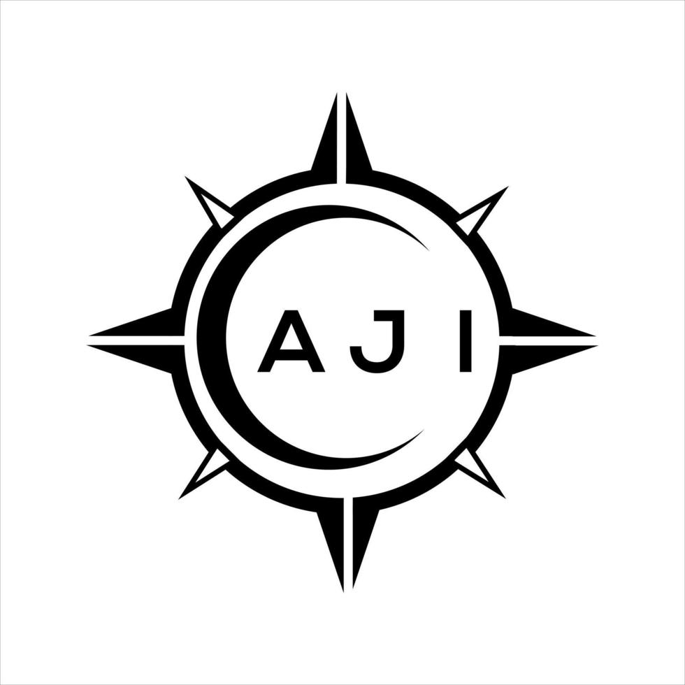 design de logotipo de escudo de monograma abstrato aji em fundo branco. logotipo da letra inicial criativa aji. vetor