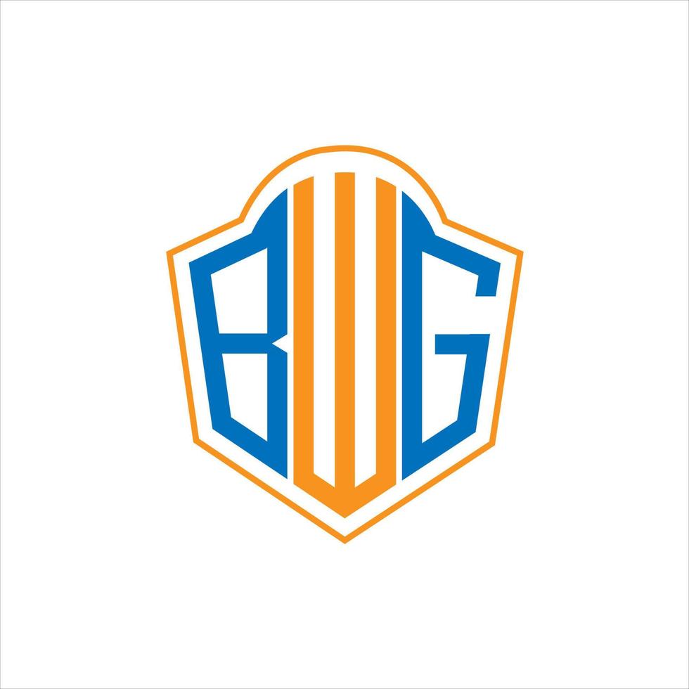 bwg abstrato monograma escudo logotipo Projeto em branco fundo. bwg criativo iniciais carta logotipo. vetor