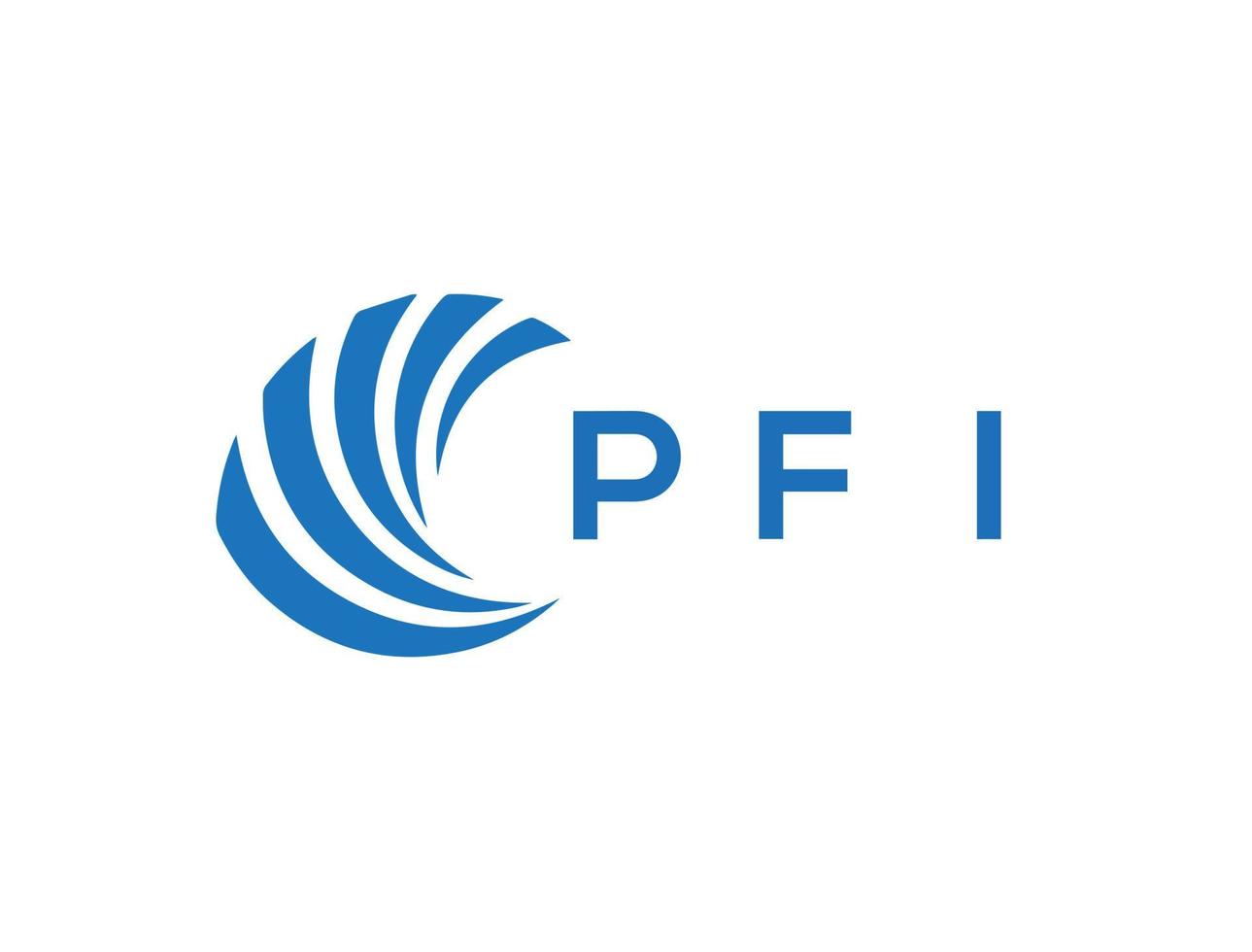 pfi carta logotipo Projeto em branco fundo. pfi criativo círculo carta logotipo conceito. pfi carta Projeto. vetor