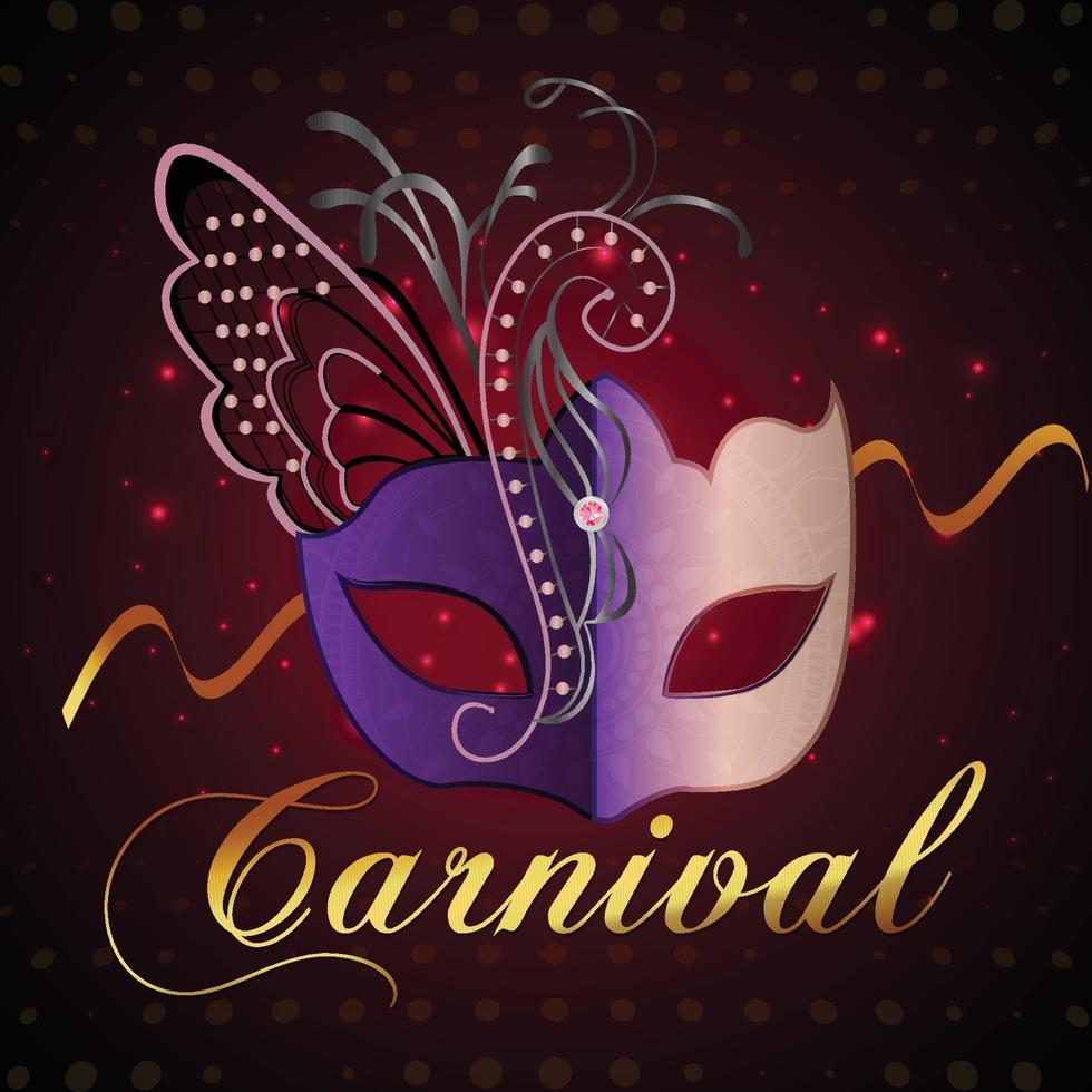 fundo de celebração de carnaval com máscara criativa vetor