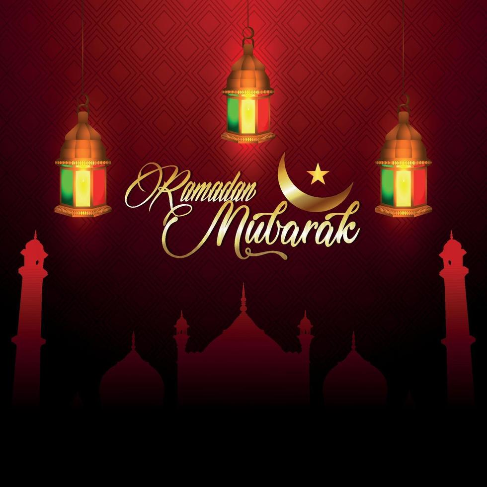 cartão comemorativo ramadan mubarak vetor