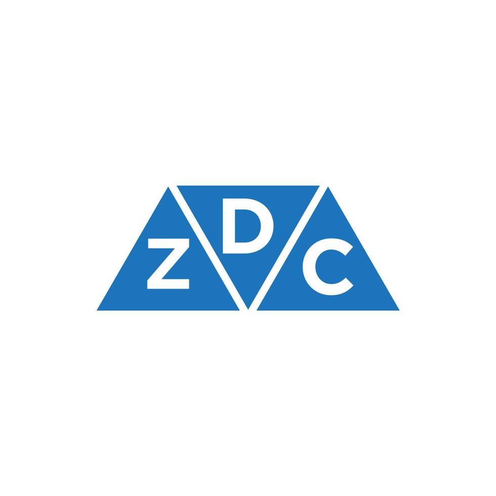 dzc triângulo forma logotipo Projeto em branco fundo. dzc criativo iniciais carta logotipo conceito. vetor